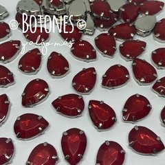 GOTA GRANDE XXL - GEMA ENGARZADA ROJO INTENSO- 13 X 18MM (COD:413) NLT OPK
