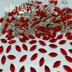 NAVETTE-GEMA ROJO ENGARZADA- 7 X15MM- (COD:460) - comprar online
