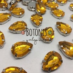 Gota Grande XXL - Gema Naranja Engarzada - 13 x 18mm (Cod:900)
