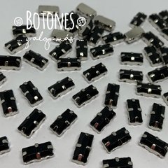 BAGUETTE - RECTANGULAR 5 x 10MM- GEMA ENGARZADA NEGRO (COD:406)NLT