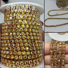 CINTA DE STRASS AMARILLO BASE COLOR SS18 (COD:316)