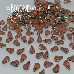 GOTA CHICA - GEMA SALMON OPAL ENGARZADA - 6 X 10MM (COD:581) OPL - comprar online