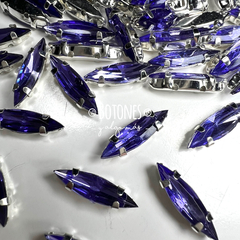 NAVETTE - GEMA VIOLETA ENGARZADA- 4 X 15MM (COD:3034)