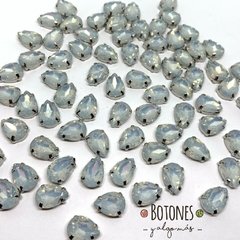 GOTA GRANDE- GEMA BLANCO OPAL ENGARZADA- 10X14MM (COD:525) OPL - comprar online