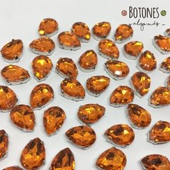 GOTA GRANDE - GEMA NARANJA ENGARZADA - 10 X 14MM (COD:959) NLT - comprar online