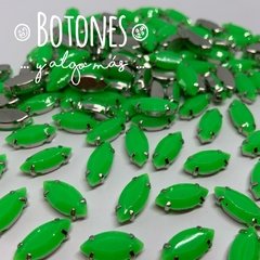 NAVETTE - GEMA VERDE RESINA NEON ENGARZADA - 7 X 15MM (COD:979) RS NEON - comprar online