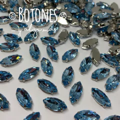 NAVETTE-GEMA CELESTE ENGARZADA- 7 X15MM- (COD:323) AZUL CLARO - comprar online