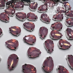 GOTA GRANDE- GEMA ROSA OPAL ENGARZADA- 10X14MM (COD:2127) OP