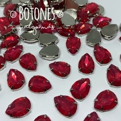 GOTA GRANDE XXL - GEMA OPAL FUCSIA INTENSO ENGARZADA - 13X18MM (COD:303) OPL
