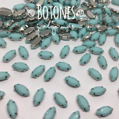 NAVETTE MINI-GEMA CELESTE OPACA ENGARZADA- 5X10MM- (COD:951) NLT OPK - comprar online