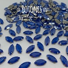 NAVETTE - GEMA AZUL RESINA MOKA ENGARZADA - 7 X 15MM (COD:584) RS MK - comprar online