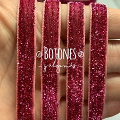 CINTA CON BRILLOS ROSA - 10MM- (COD: 482)