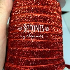 CINTA CON BRILLOS ROJO - 10MM- (COD: 481) - comprar online