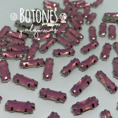 BAGUETTE - RECTANGULAR 5 X 15MM- GEMA ROSA OPAL ENGARZADA (COD:443) OPL - comprar online
