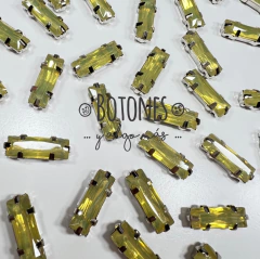 BAGUETTE - RECTANGULAR 5 X 15MM- GEMA AMARILLO OPAL ENGARZADA (COD:2534) OPL