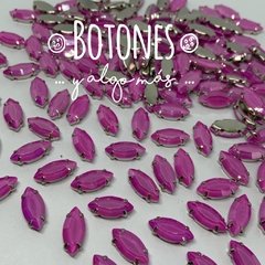 NAVETTE - GEMA FUCSIA RESINA MOKA ENGARZADA - 7 X 15MM (COD:585) RS MK