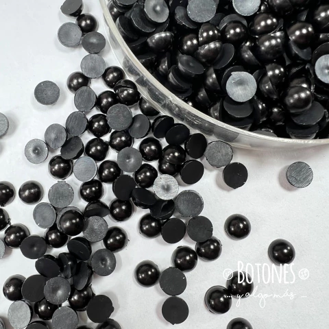 MEDIA PERLA PLASTICO- NEGRO- 6MM (COD:1209) - comprar online