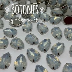 GOTA GRANDE XXL - GEMA OPAL BLANCO ENGARZADA - 13X18MM (COD:432) OPL - comprar online