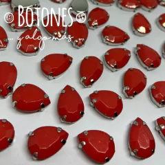 GOTA GRANDE - GEMA ROJA ENGARZADA - 10 X 14MM (COD:597) NLT OPK - comprar online