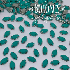 NAVETTE MINI-GEMA TURQUESA ENGARZADA- 5X10MM- (COD:1184) NLT - comprar online