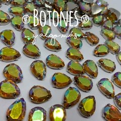 GOTA GRANDE- GEMA AMARILLA RESINA TORNASOL AB ENGARZADA- 10X14MM (COD:519) RS AB