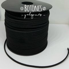 CORDON NEGRO GAMUZADO 3MM - ROLLO 91 METROS- (COD: 299)