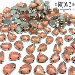 GOTA GRANDE- GEMA MELOCOTON OPAL ENGARZADA- 10X14MM (COD:526) OPL