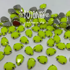 GOTA GRANDE - GEMA AMARILLO RESINA NEON ENGARZADA- 10 X 14MM- (COD:500) RS NEON - comprar online