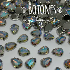 GOTA GRANDE- GEMA CRISTAL  RESINA TORNASOL AB ENGARZADA- 10X14MM (COD:001) RS AB - comprar online