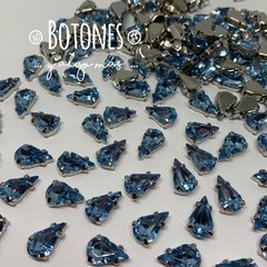 GOTA MEDIA- GEMA ENGARZADA CELESTE - 8 X 13MM (COD:320) AZUL CLARO - comprar online