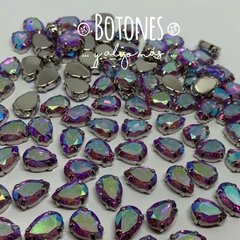 GOTA GRANDE- GEMA VIOLETA RESINA TORNASOL AB ENGARZADA- 10X14MM (COD:517) RS AB - comprar online