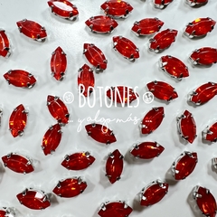NAVETTE MINI-GEMA ROJO OPAL ENGARZADA- 5X10MM- (COD: 2583) OPL