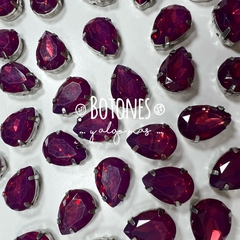 GOTA GRANDE- GEMA FUCSIA OPAL ENGARZADA- 10X14MM (COD:2569) OPL
