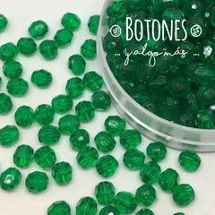 Bolitas facetadas Verde Cristal-6mm- (Cod:797)