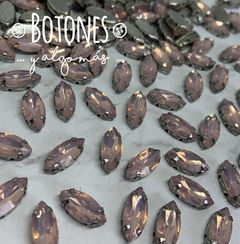 NAVETTE-GEMA ROSA CLARO OPAL ENGARZADA- 7X15MM- (COD:1040) OPL