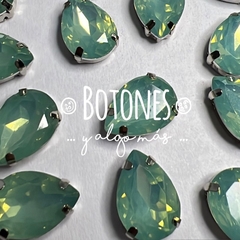 GOTA GRANDE- GEMA VERDE OPAL ENGARZADA- 10X14MM (COD:2256) OPL