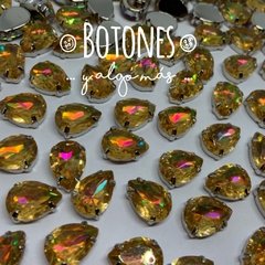 GOTA GRANDE-GEMA RESINA TOPAZ TORNASOL AB ENGARZADA- 10 X14MM- (COD:541) RS AB