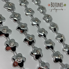 GALON ABS FLOR CON STRASS - 12MM- (COD: 1250)