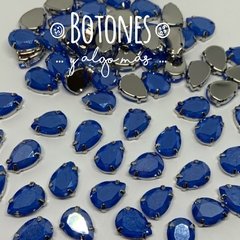 GOTA GRANDE - GEMA AZUL RESINA MOKA ENGARZADA- 10 X 14MM- (COD:505) RS MK - comprar online