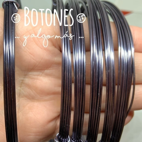 ALAMBRE DE ALUMINIO GRIS OSCURO - 1MM X 5 METROS (COD:065)