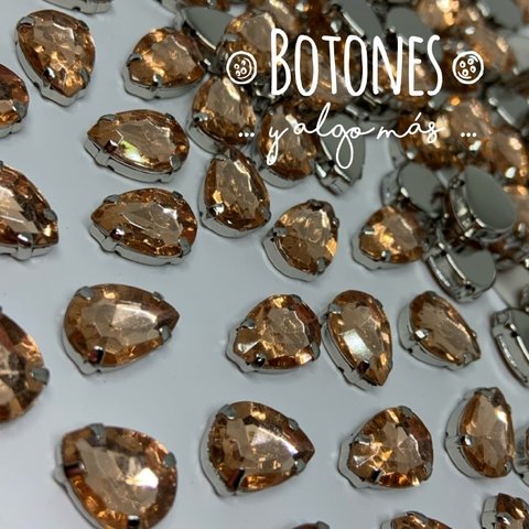 GOTA GRANDE- GEMA ROSALINE ENGARZADA- 10X14MM (COD:010) NLT