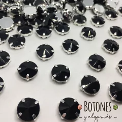 REDONDA 12mm- GEMA ENGARZADA NEGRA (Cod:902)