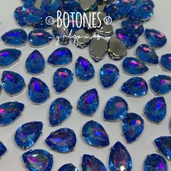 GOTA GRANDE XXL - GEMA RESINA AZUL TORNASOL AB ENGARZADA -13x18mm (COD:547) RSN AB - comprar online