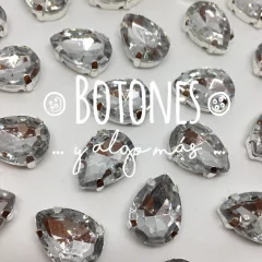 GOTA GRANDE CRISTAL GEMA ENGARZADA-10x14mm (Cod:876)