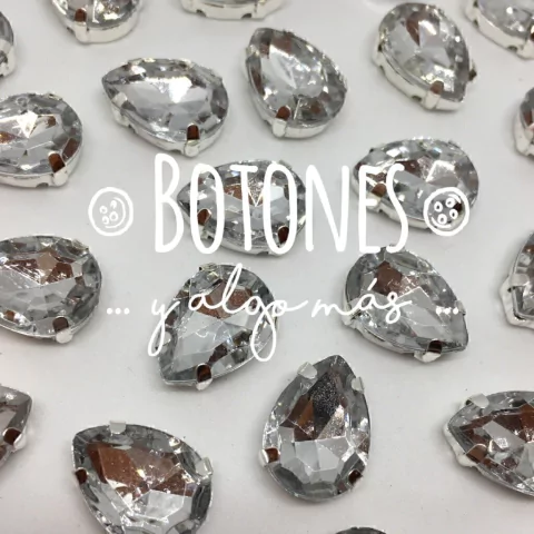 GOTA GRANDE CRISTAL GEMA ENGARZADA-10x14mm (Cod:876)