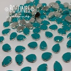 GOTA GRANDE - GEMA VERDE AGUA ENGARZADA - 10 X 14MM (COD:844) - comprar online