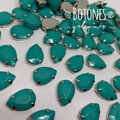 GOTA GRANDE XXL - GEMA ENGARZADA VERDE- 13 X 18MM (COD:1216) NLT OPK