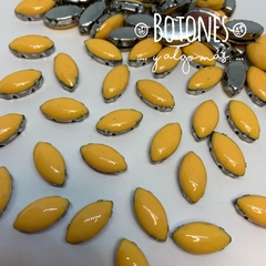 NAVETTE-GEMA AMARILLO ESMALTADA ENGARZADA- 7 X15MM- (COD: 1415) ESMT