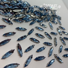 NAVETTE - GEMA CELESTE ENGARZADA- 4 X 15MM (COD:1224) AZUL CLARO