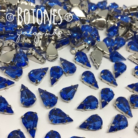 GOTA MEDIA- GEMA ENGARZADA AZUL - 8 X 13MM (COD:964) NLT